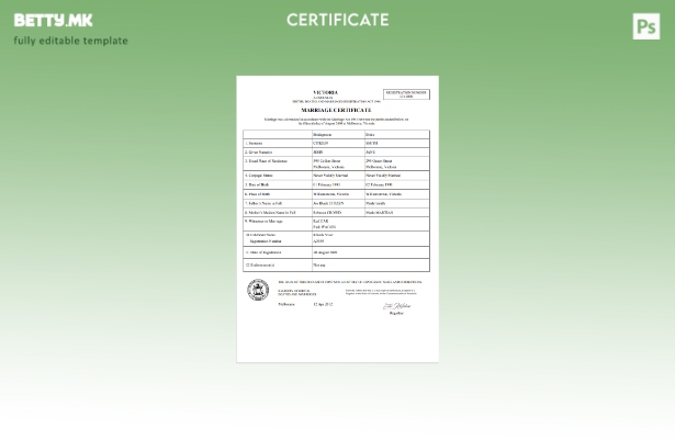 Модерен стил Шаблон за Австралија за брак Австралија Викторија во шаблон Word